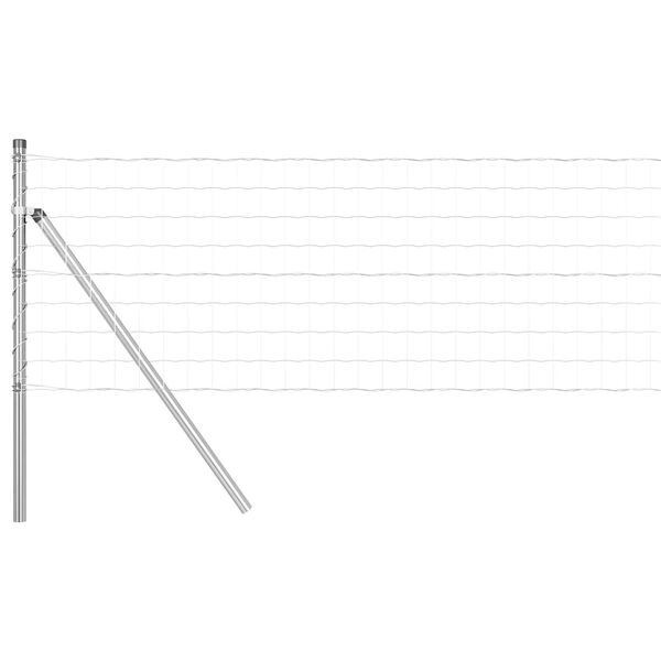 vidaXL Zaun mit Pfosten Silber 0,6 x 25 m Stahl und PVC