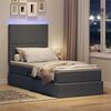 vidaXL Bett mit Stauraum und LED Dunkelgrau 90 x 190 cm Polyester