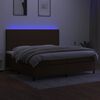 vidaXL Boxspringbett mit Matratze & LED Dunkelbraun 200x200 cm Stoff