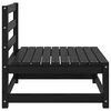 vidaXL Garten-Mittelsofas 3 Stk. Schwarz Kiefer Massivholz