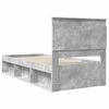 vidaXL Bettrahmen Beton Grau 75 x 190 cm Massives Kiefernholz