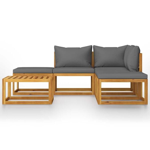 vidaXL 6-tlg. Garten-Lounge-Set mit Auflagen Massivholz Akazie