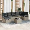 vidaXL Garten-Sofa-Set mit Kissen 8 pcs Hellgrau Poly Rattan