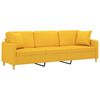 vidaXL 3-Sitzer-Sofa mit Kissen Hellgelb 210 cm Stoff