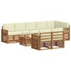 vidaXL Sofagarnituren 9 pcs Natur und Creme Massivholz Akazie