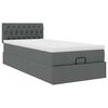 vidaXL Ottoman-Bett mit Matratze & LEDs Dunkelgrau 100x200 cm Stoff
