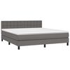vidaXL Boxspringbett mit Matratze Grau 160x200 cm Kunstleder