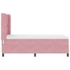 vidaXL LED Boxspringbett mit Matratze Rosa 90 x 190 cm Samt