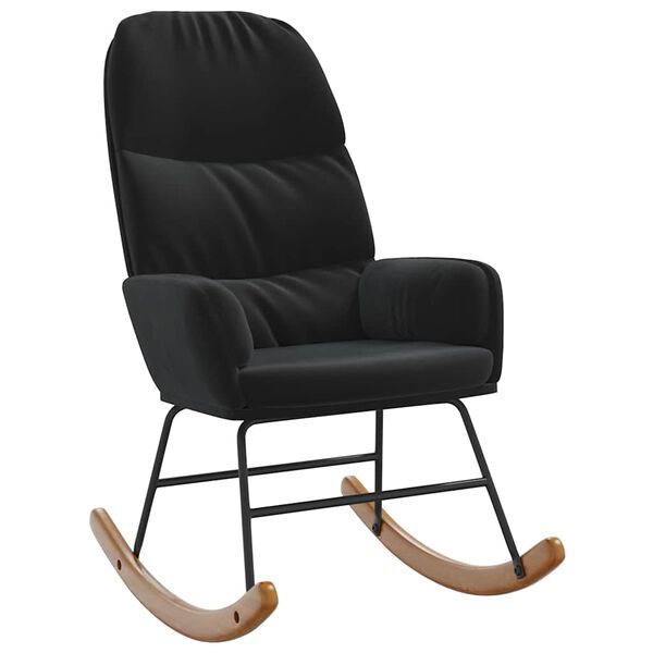 vidaXL Schaukelstuhl Schwarz Samt