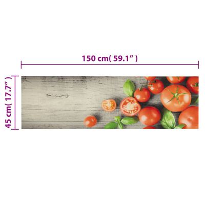 vidaXL Küchenteppich Waschbar Tomaten 45x150 cm Samt