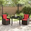 vidaXL Garten Essgruppe 3 pcs Grau Poly Rattan