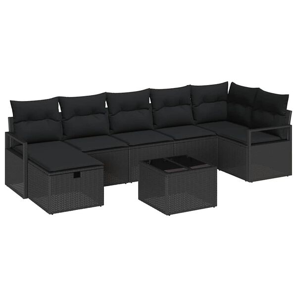 vidaXL Sofa Set mit Kissen 5 pcs Poly-Rattan