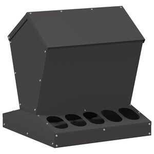 vidaXL H&uuml;hnerf&uuml;tterer Schwarz 40 x 40 x 45 cm Kaltgewalzter Stahl