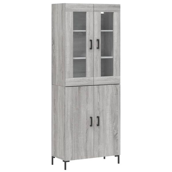 vidaXL Highboard Grau Sonoma 69,5x34x180 cm Holzwerkstoff