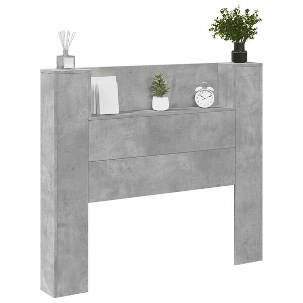 vidaXL Kopfteil Beton Grau 120 x 16,5 x 103,5 cm Holzwerkstoff