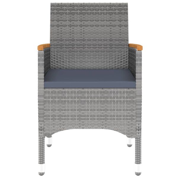 vidaXL 5-tlg. Garten-Essgruppe Poly Rattan Grau