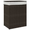 vidaXL W&auml;schekorb mit Deckel Dunkelbraun 46x33x60 cm Poly Rattan