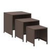 vidaXL Satztische 3 Stk. Braun Poly Rattan