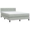 vidaXL Boxspringbett mit Matratze & LED Hellgrau 140x210 cm Samt