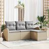 vidaXL Gartensofa-set Beige Poly-Rattan