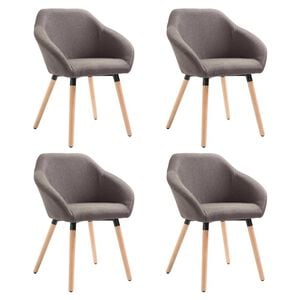vidaXL Esszimmerst&uuml;hle 4 Stk. Taupe Stoff