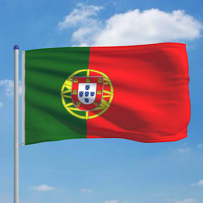 vidaXL Flagge Portugals und Mast Aluminium 6 m