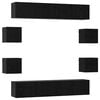 vidaXL TV-Schrankset 8 pcs 80 x 30 x 30 cm Schwarze Eiche