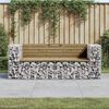 vidaXL Gartenbank aus Gabionen 184x71x65,5 cm Kiefernholz Imprägniert