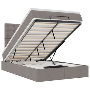 vidaXL Ottoman-Bett mit Matratze Taupe 120x190 cm Stoff