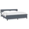 vidaXL Boxspringbett mit Matratzen Dunkelgrau 180x210 cm Samt