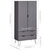 vidaXL Kleiderschrank New York Grau Massivholz Kiefer