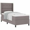 vidaXL Boxspringbett mit Matratze Taupe 100 x 200 cm Stoff