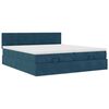 vidaXL Ottoman-Bett mit Matratzen Dunkelblau 180x200 cm Samt