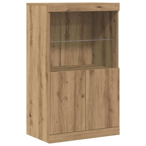 vidaXL LED-Sideboard Braun 60 x 37 x 100 cm Holzwerkstoff