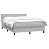 vidaXL Boxspringbett mit Matratze Hellgrau 160x220 cm Samt