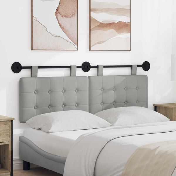 vidaXL H&auml;ngevorderseite Wandmontiert Wolkengrau 150 x 55 x 5 cm Stoff