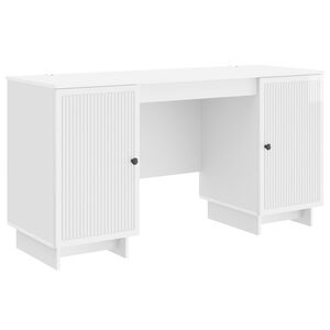 vidaXL Schreibtisch Hochglanz Wei&szlig; Holzwerkstoff 142,5 x 50 x 75 cm