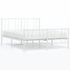 vidaXL Bettgestell mit Kopf- und Fu&szlig;teil Metall Wei&szlig; 140x190 cm