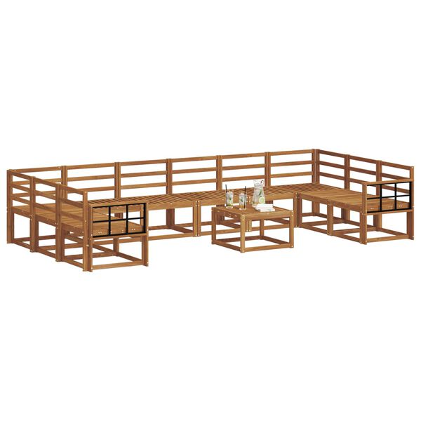 vidaXL Outdoor-Sofagarnitur 11 pcs Natur Massivholz Akazie