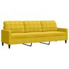 vidaXL 4-tlg. Sofagarnitur mit Kissen Gelb Samt