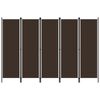 vidaXL 5-tlg. Raumteiler Braun 250x180 cm