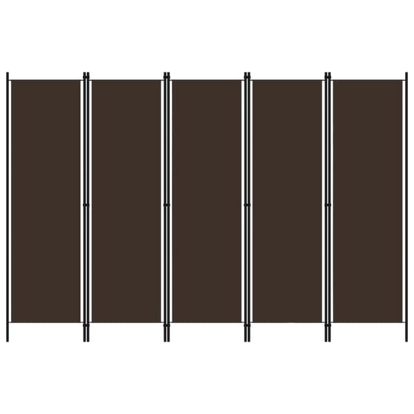 vidaXL 5-tlg. Raumteiler Braun 250x180 cm