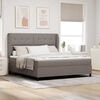 vidaXL Boxspringbett mit Matratze Taupe 180 x 200 cm Stoff