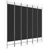 vidaXL 6-tlg. Paravent Schwarz 240x220 cm Stoff