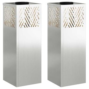 vidaXL Solar LED Weg Licht 2 stk. Warmes Wei&szlig; 18 x 18 x 50 cm