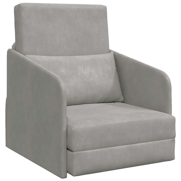 vidaXL Schlafsofa Hellgrau 65 x 80 x 83 cm Samt