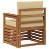 vidaXL Outdoor-Sofagarnitur Massives Akazienholz und Polyester Natur
