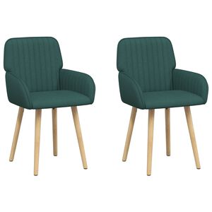 vidaXL Esszimmerst&uuml;hle 2 pcs Stoff Dunkelgr&uuml;n 56,5 x 50 x 87,5 cm