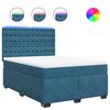 vidaXL Boxspringbett mit Matratze Blau 140x200 cm Samt