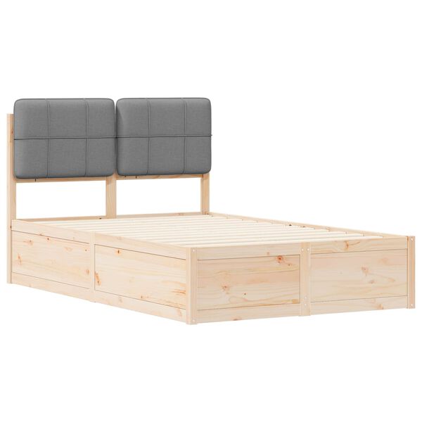 vidaXL Bettgestell mit gepolstertem Kopfteil Hellgrau 120 x 190 cm